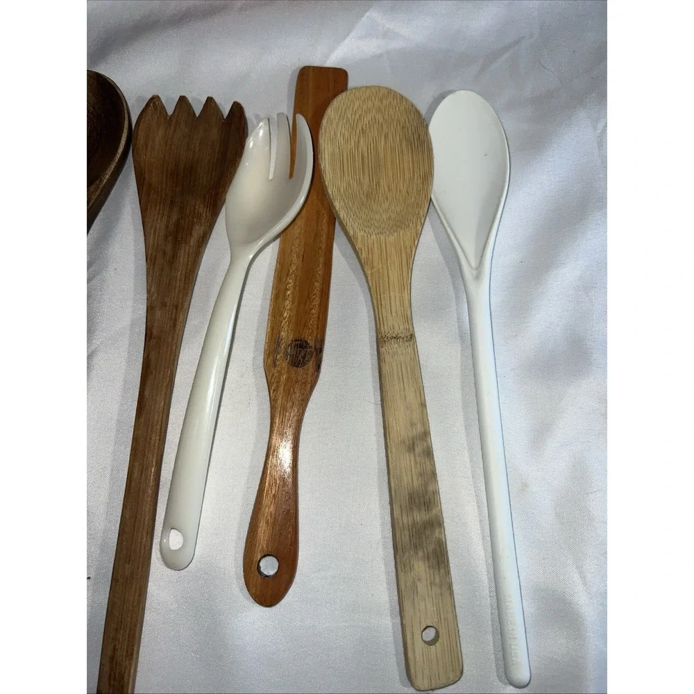 VTG Lot of 8 Wooden Spoons Spatula Primitive Country Kitchen Farmhouse Utensils